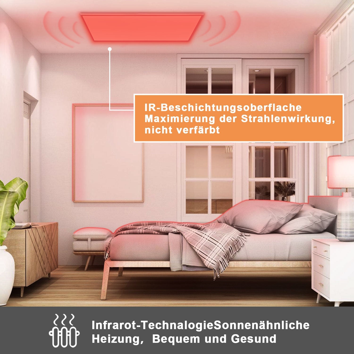 Cosmo Go Infrarotheizung Elektroheizer Decke WIFI 360/770W