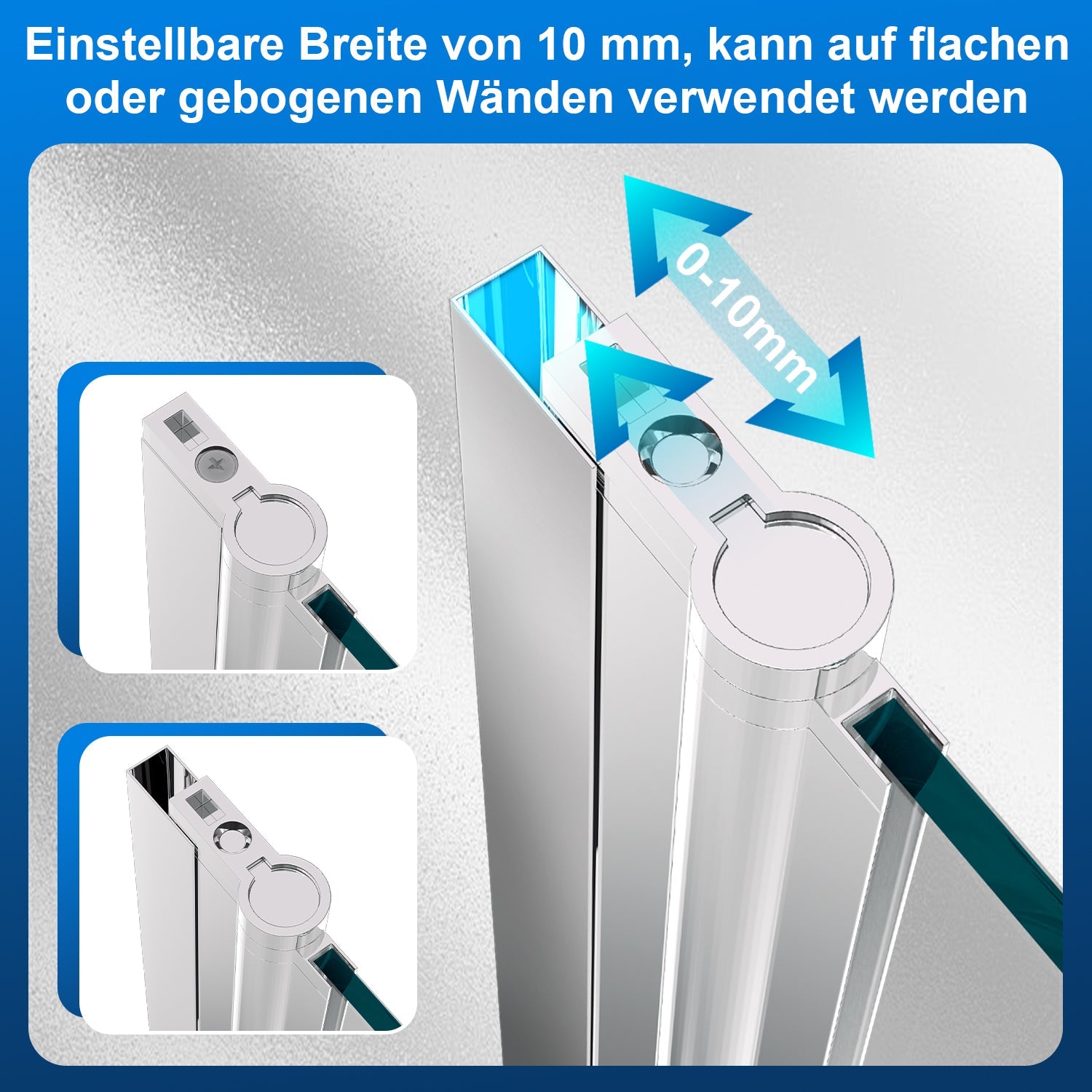 Cosmo Go Duschwand für badewanne Faltbare Glas Duschtrennwand