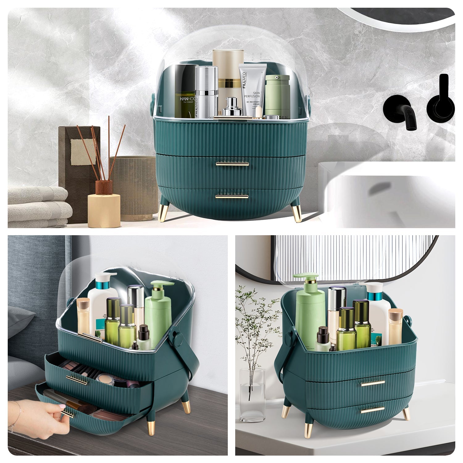 Cosmo Go Kosmetik Aufbewahrungsbox 3-lagig mit Deckel