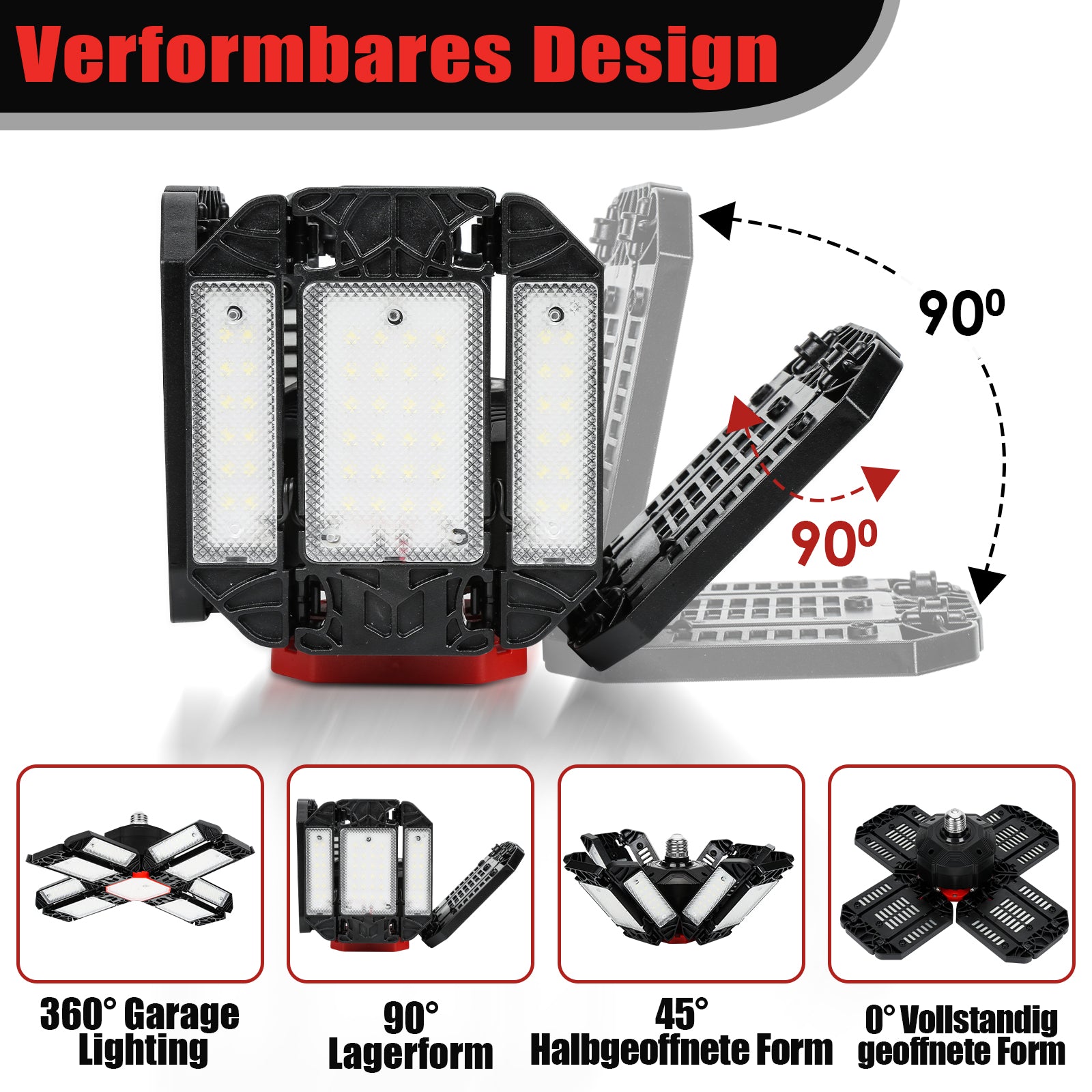Cosmo Go Led Werkstatt Deckenleuchte Verstellbaren Paneelen 200W