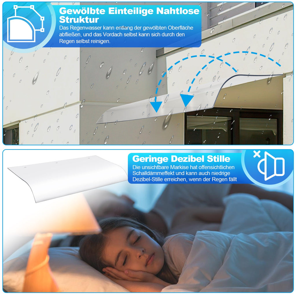 Cosmo Go Vordach für Haustür 40x80cm Unsichtbare Überdachung