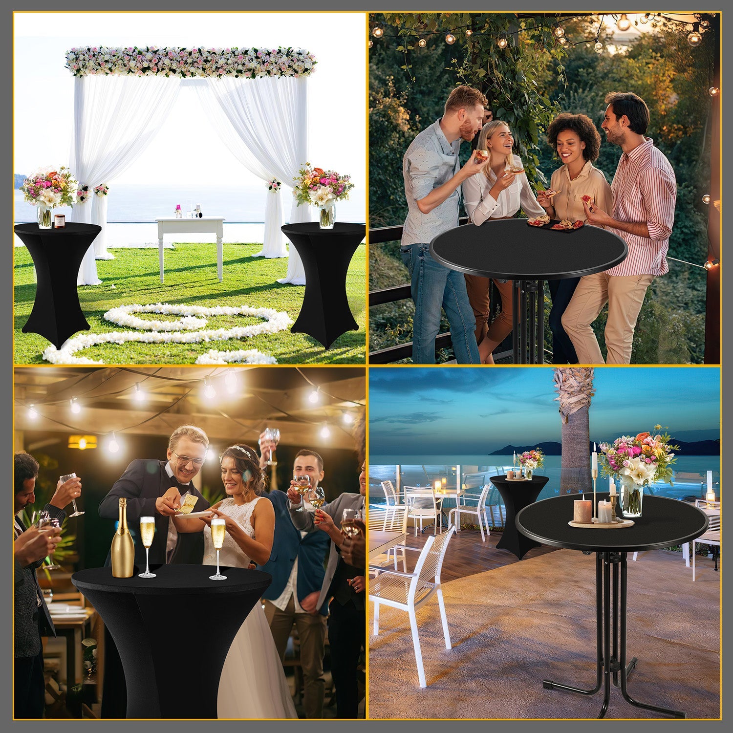 Cosmo Go Stehtisch klappbar Ø80cm mit Husse