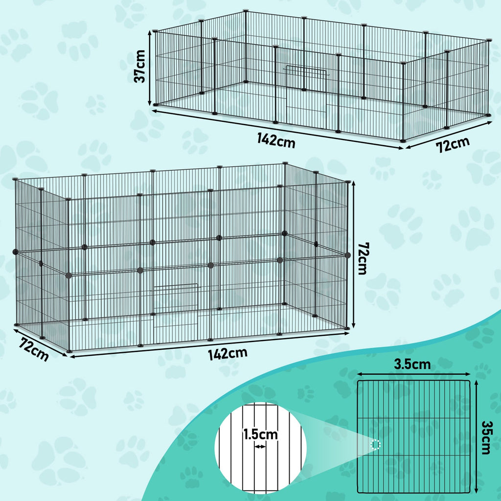 Cosmo Go Freigehege Laufgitter Kleintiere DIY 12/24Stück 35x35cm