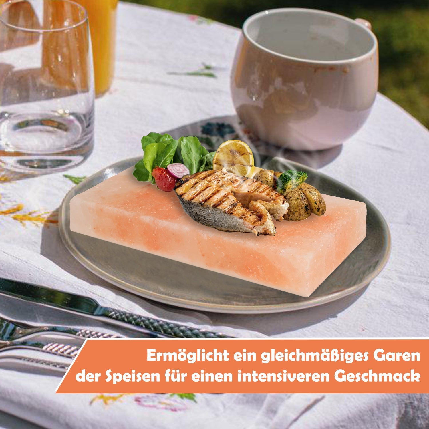Cosmo Go Grill Salzstein BBQ 20x10x2.5CM 2er Set