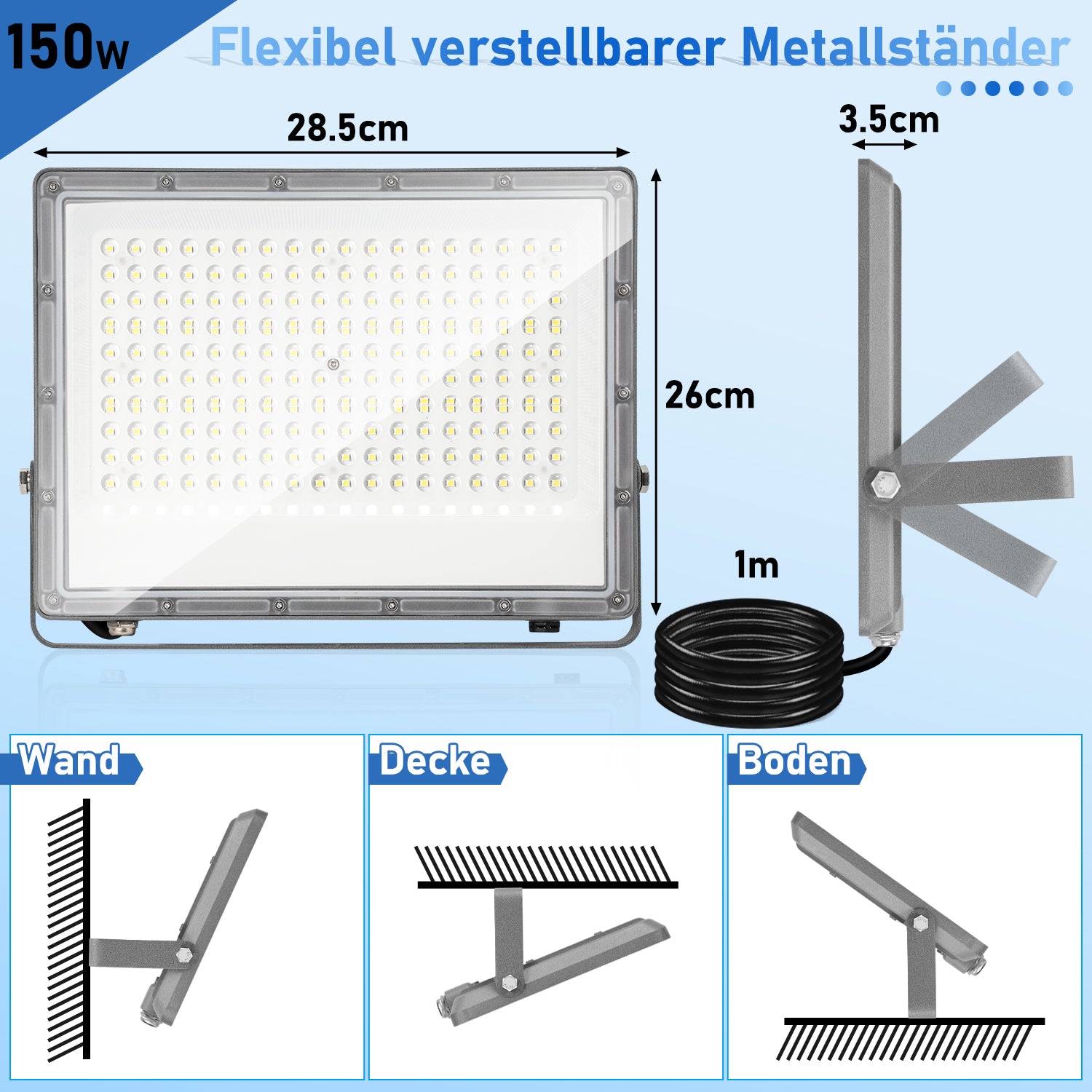 Cosmo Go LED Außenstrahler Kaltweiß IP65 50W-200W