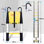 Cosmo Go Teleskopleiter Aluminium mit Langsamer Schrumpfungsfunktion und Abnehmbarem Haken