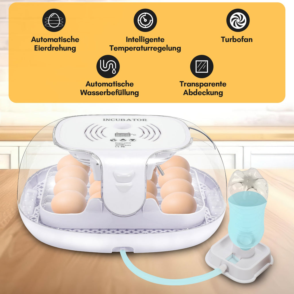 Cosmo Go Brutautomat Vollautomatisch Inkubator für Hühner 16 Eier