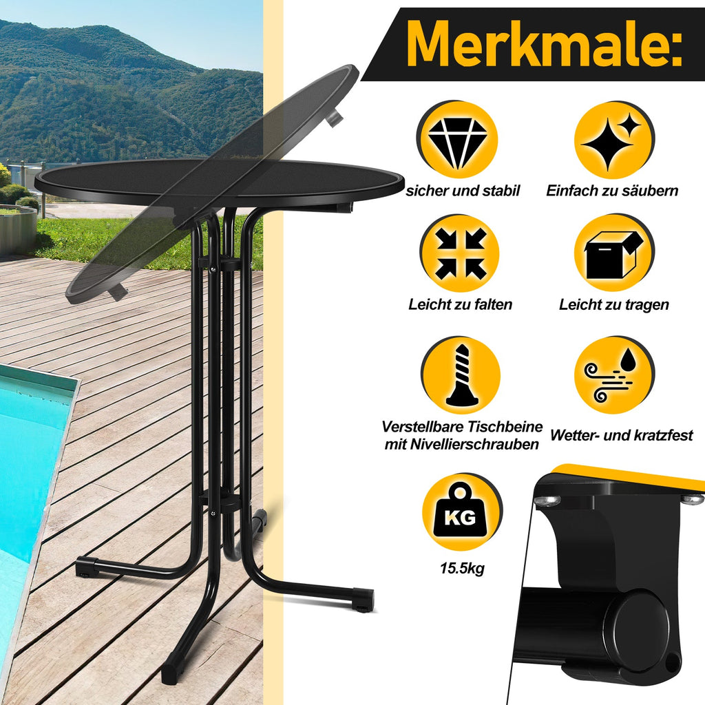 Cosmo Go Stehtisch klappbar Ø80cm mit Husse