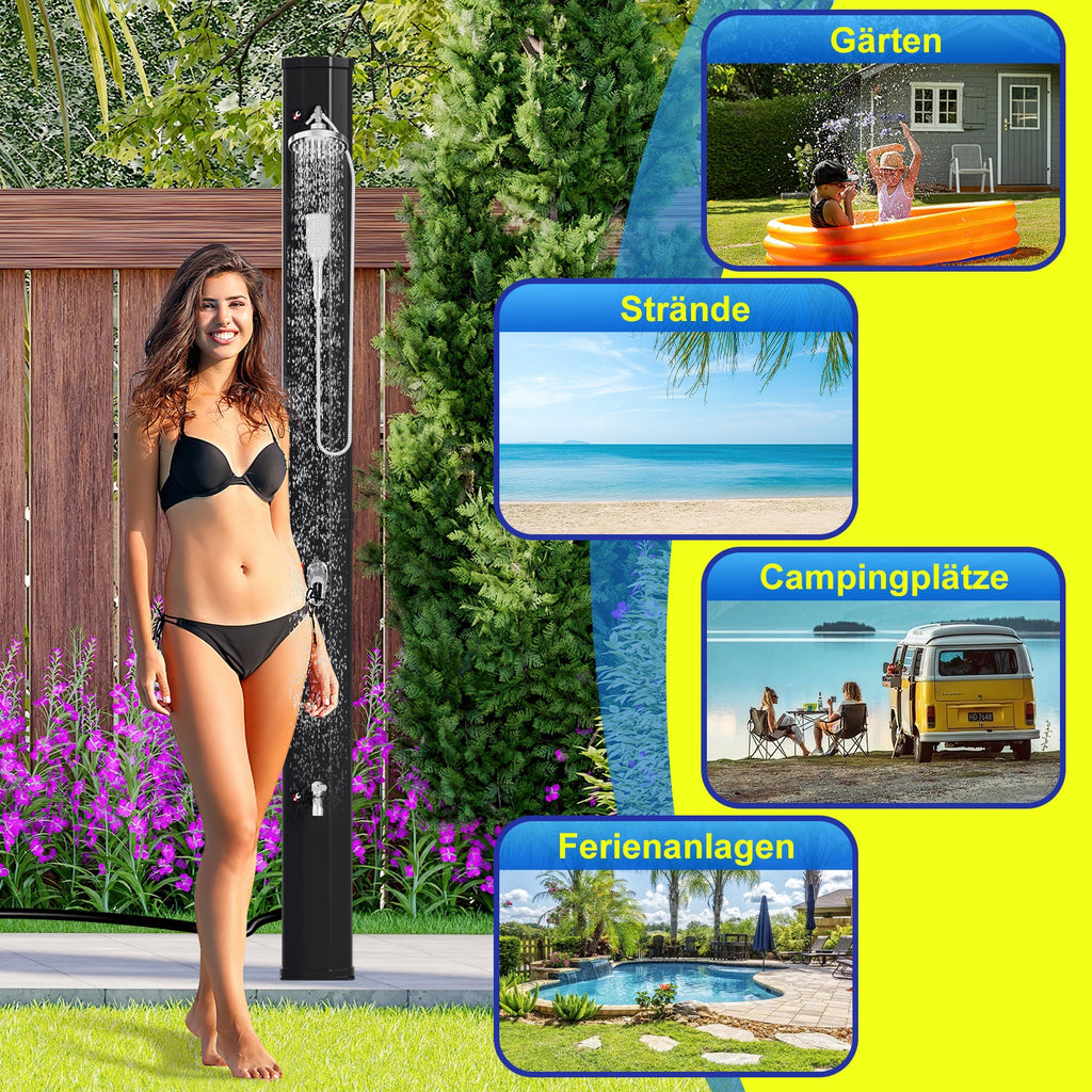 Cosmo Go 60L Solardusche Gartendusche Inkl. Schutzhaube und Handbrause