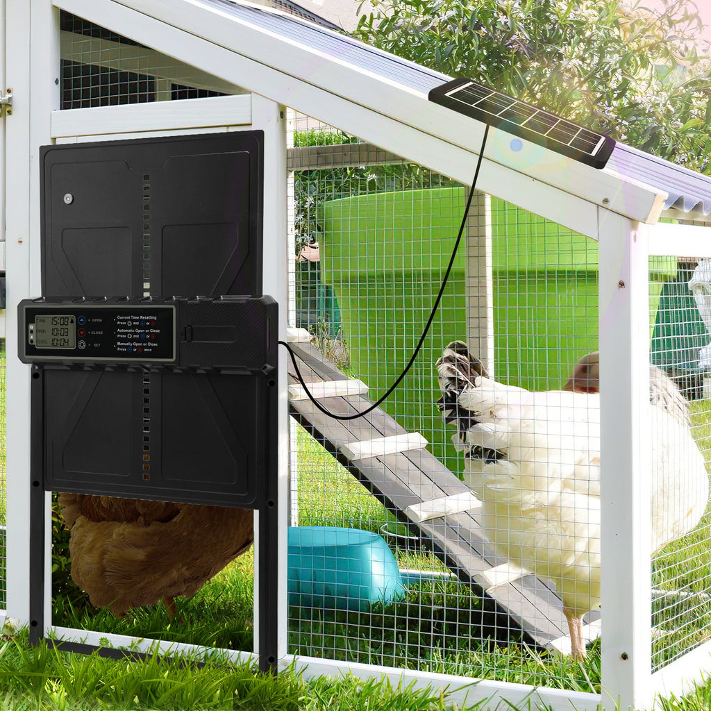 Cosmo Go Hühnerklappe Automatische Solar mit LED Display und Fernbedienung
