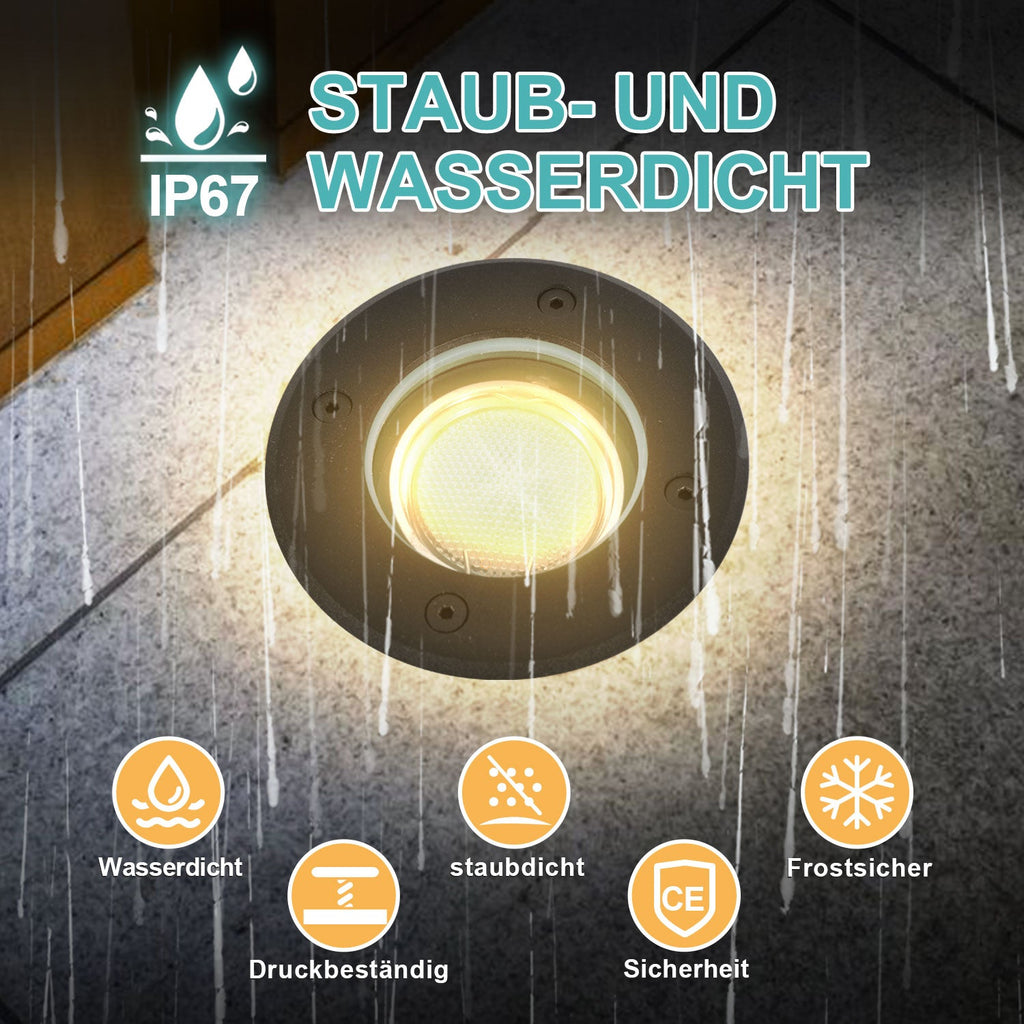 Cosmo Go LED Bodeneinbaustrahler 3W Warmweiß mit Mattierten Ersatzlinsen