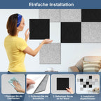 Cosmo Go Akustikplatten Wandpaneele Selbstklebend 12/18 Stück Quadratisch Dreieck