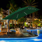 Cosmo Go Ampelschirm 300 x 300 cm Sonnenschirm 360° Drehbar mit Solar-LED