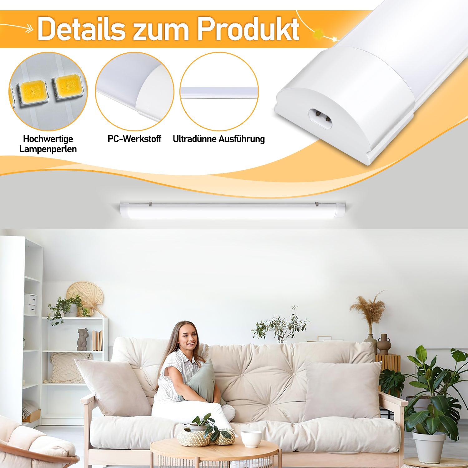 Cosmo Go LED Feuchtraumleuchte Neutralweiß 18W/36W/48W