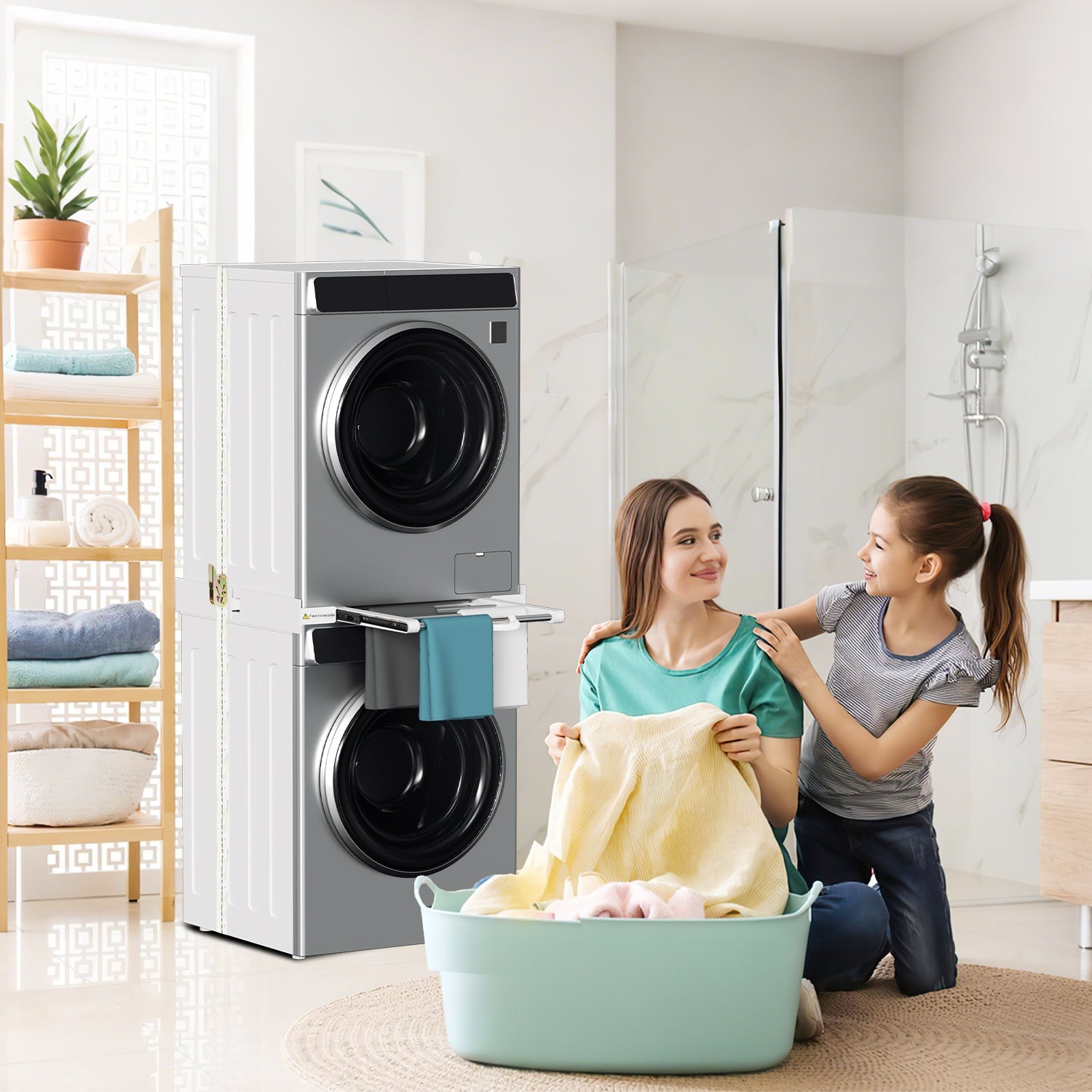 Cosmo Go Zwischenbaurahmen Waschmaschine Universal mit Ausziehbarer Einstellbare