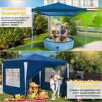 Cosmo Go Pavillon 3x3m Partyzelt Wasserdicht mit Seitenteilen