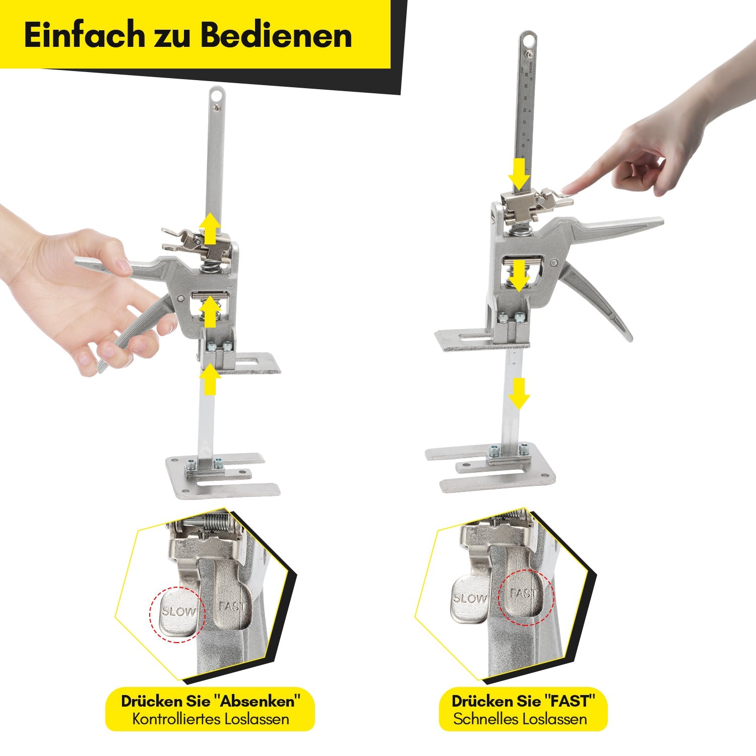 Cosmo Go Handwerkzeugheber Arm Arbeitssparender mit Skala 2 Stück