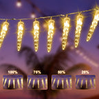 Cosmo Go Solar Eiszapfen Lichterkette mit Fernbedienung 10m