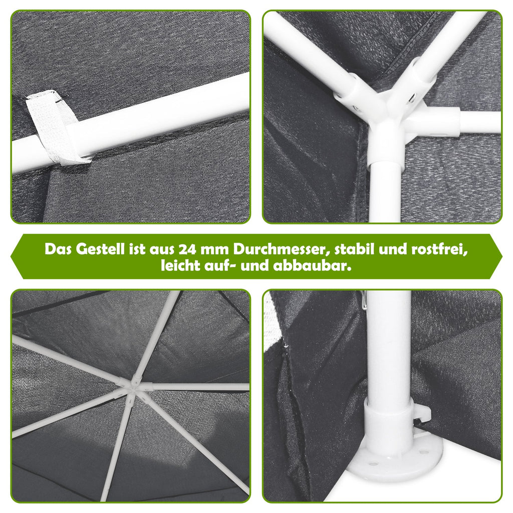 Cosmo Go Pavillon Gartenzelt mit Moskitonetz Wasserdicht 6-eckig