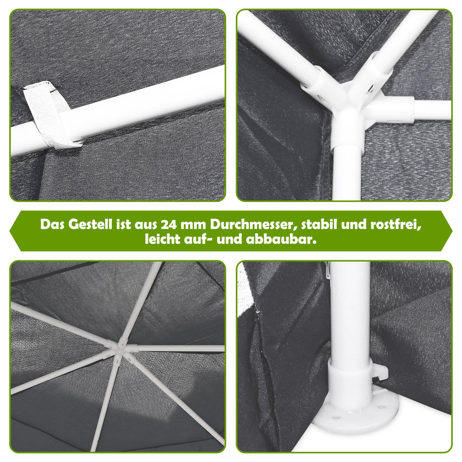 Cosmo Go Pavillon Gartenzelt mit Moskitonetz Wasserdicht 6-eckig