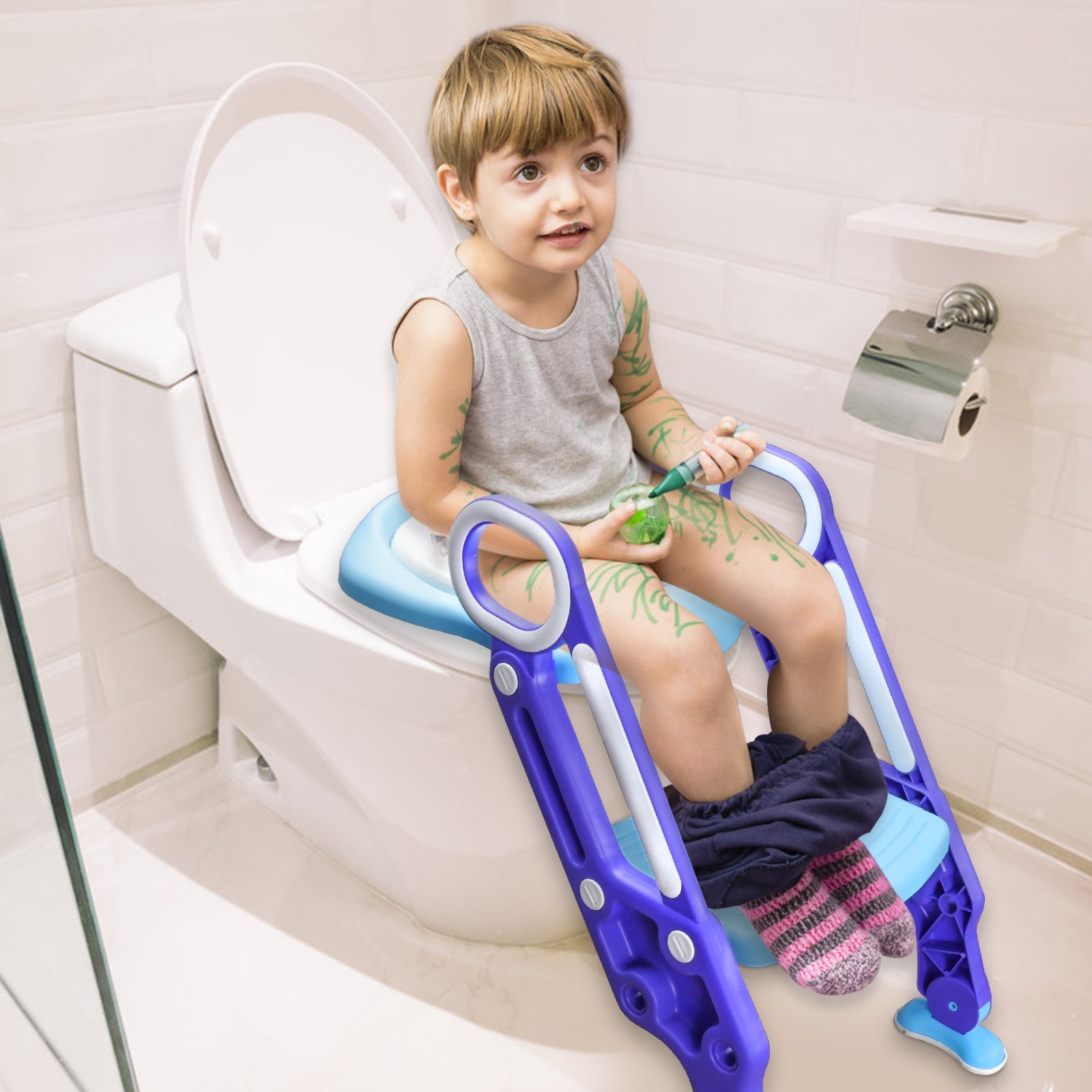 Cosmo Go Toilettentrainer mit Treppe Kinder Lerntöpfchen