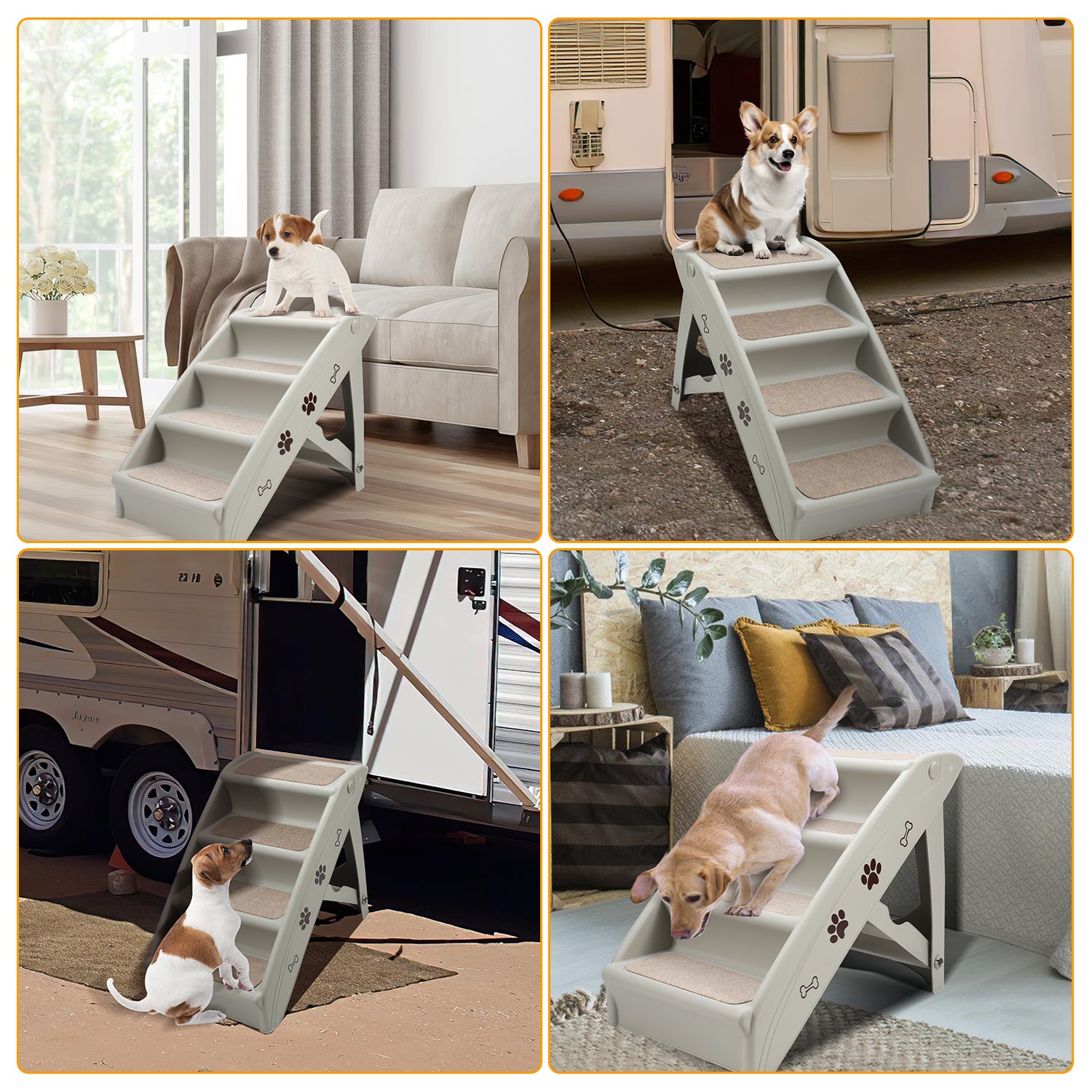 Cosmo Go Hundetreppe Hunderampe Klappbare Maximale Belastung 75kg