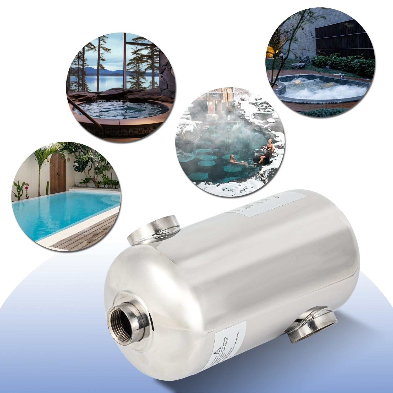 Cosmo Go Schwimmbad Wärmetauscher Edelstahl 28KW/60KW