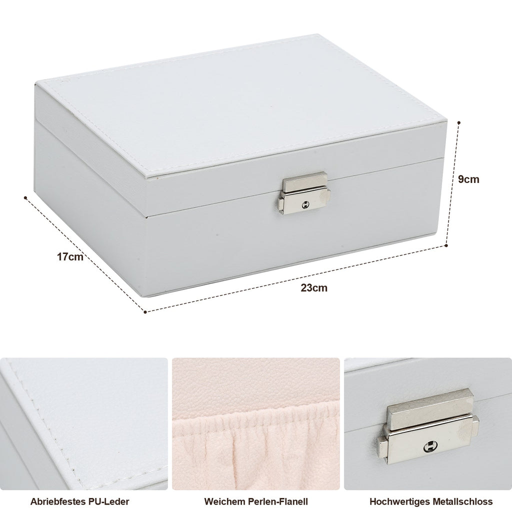 Cosmo Go 2 Schichten Schmuckkasten Schmuckkoffer Weiß/schwarz