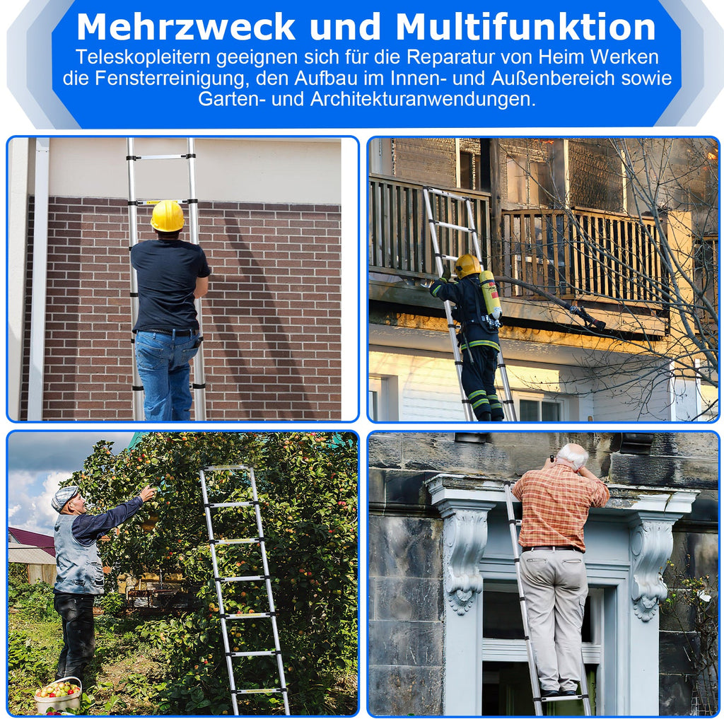 Cosmo Go Teleskopleiter Aluminium Belastbarkeit bis zu 150kg 2.6m-5m