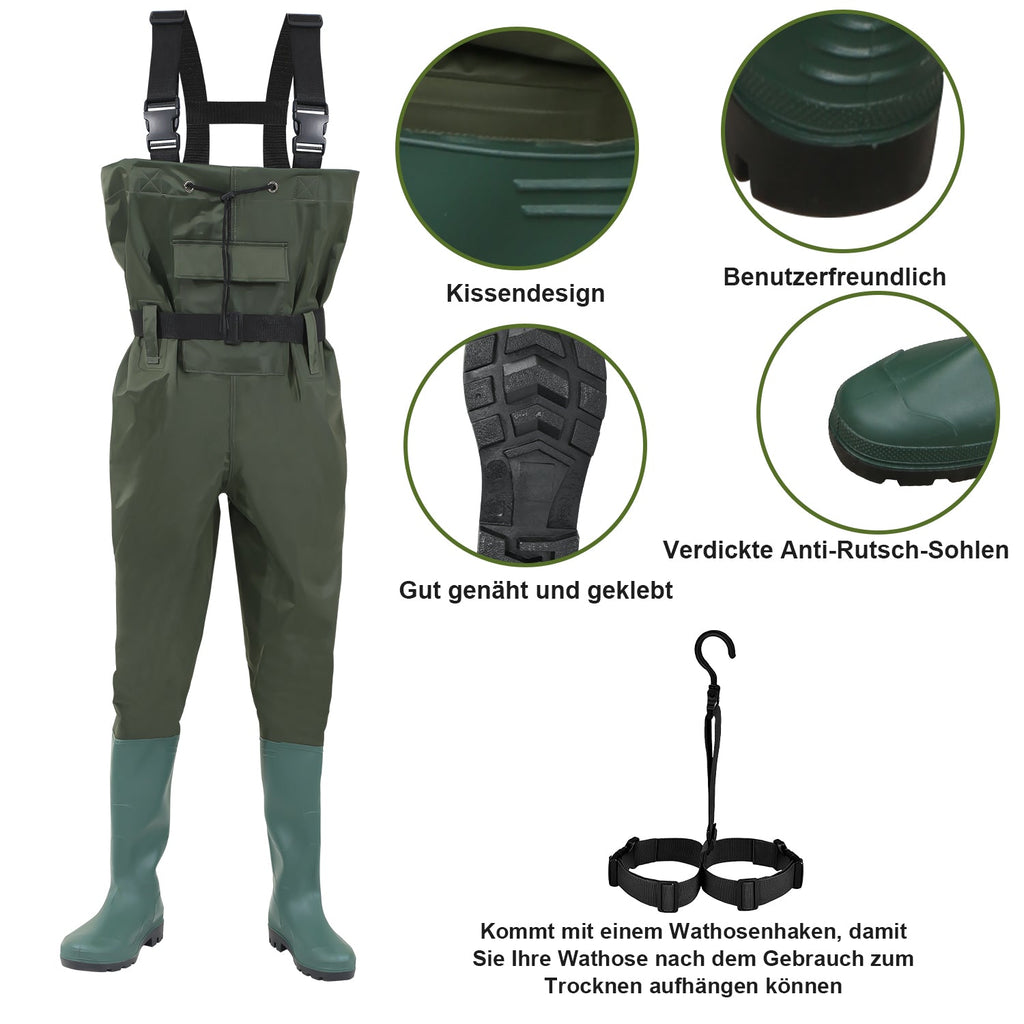 Cosmo Go Wathose mit Gummistiefeln, Bund und Haken