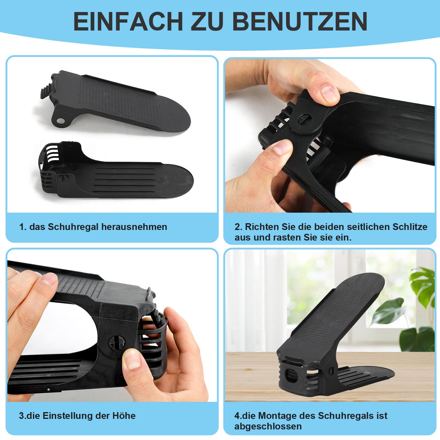 Cosmo Go Schuhorganizer 10 Stück mit 4 Höhenverstellbar