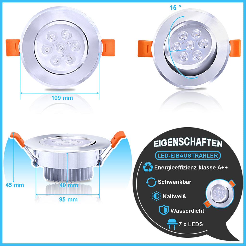 Cosmo Go LED Einbaustrahler 3W/5W/7W Kaltweiß/Warmweiß