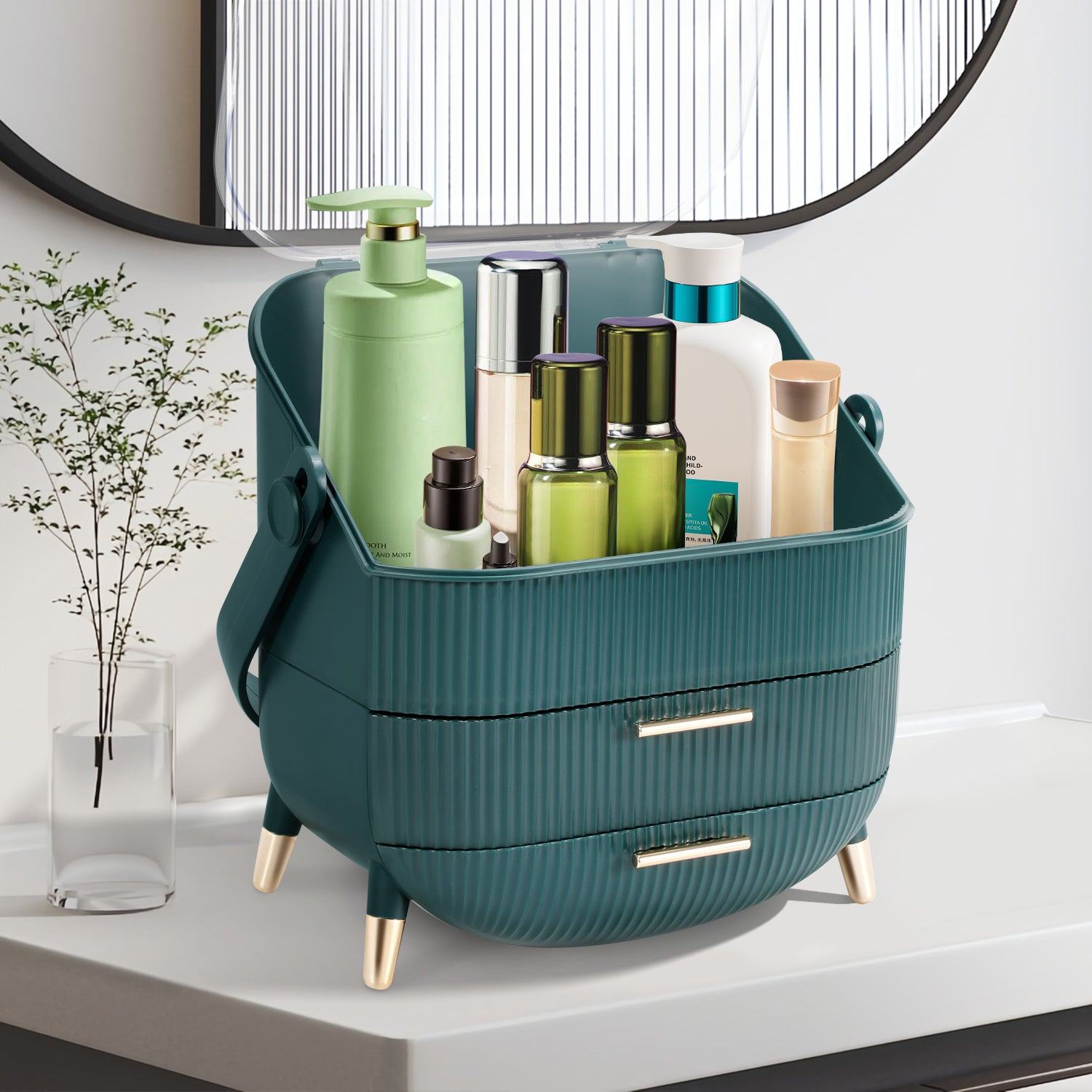 Cosmo Go Kosmetik Aufbewahrungsbox 3-lagig mit Deckel