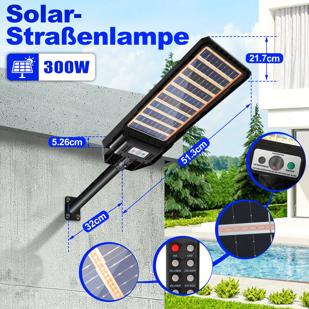 Cosmo Go Solarlampen Straßenlaterne mit Bewegungssensor 300W/400W