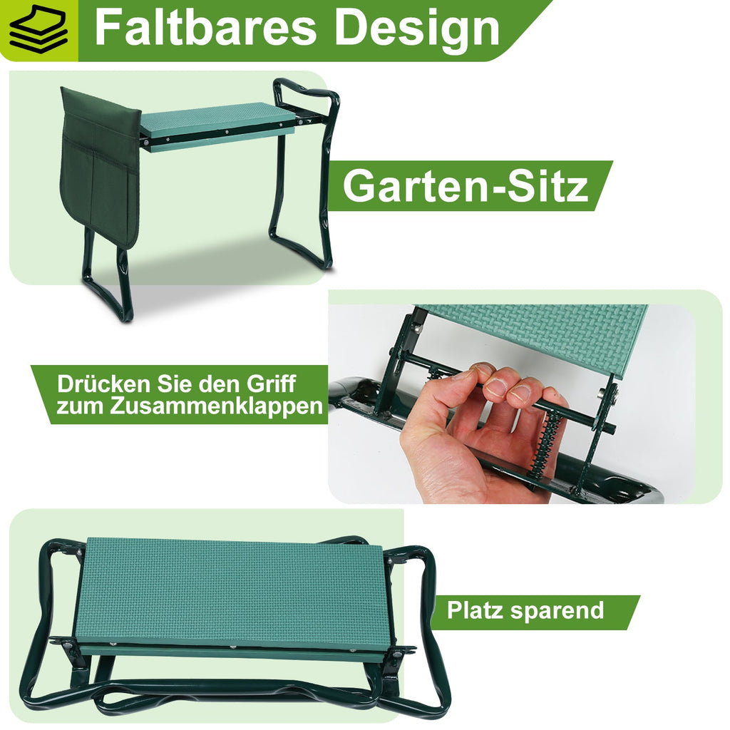 Cosmo Go 2 in 1 Kniebank für Gartenarbeit Gartenhocker mit Eva-Schaumkissen