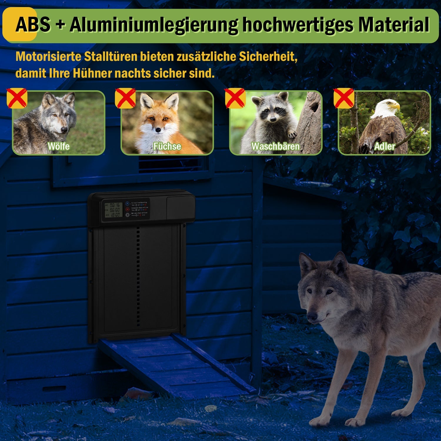 Cosmo Go Hühnerklappe Automatische Zeitschaltuhr