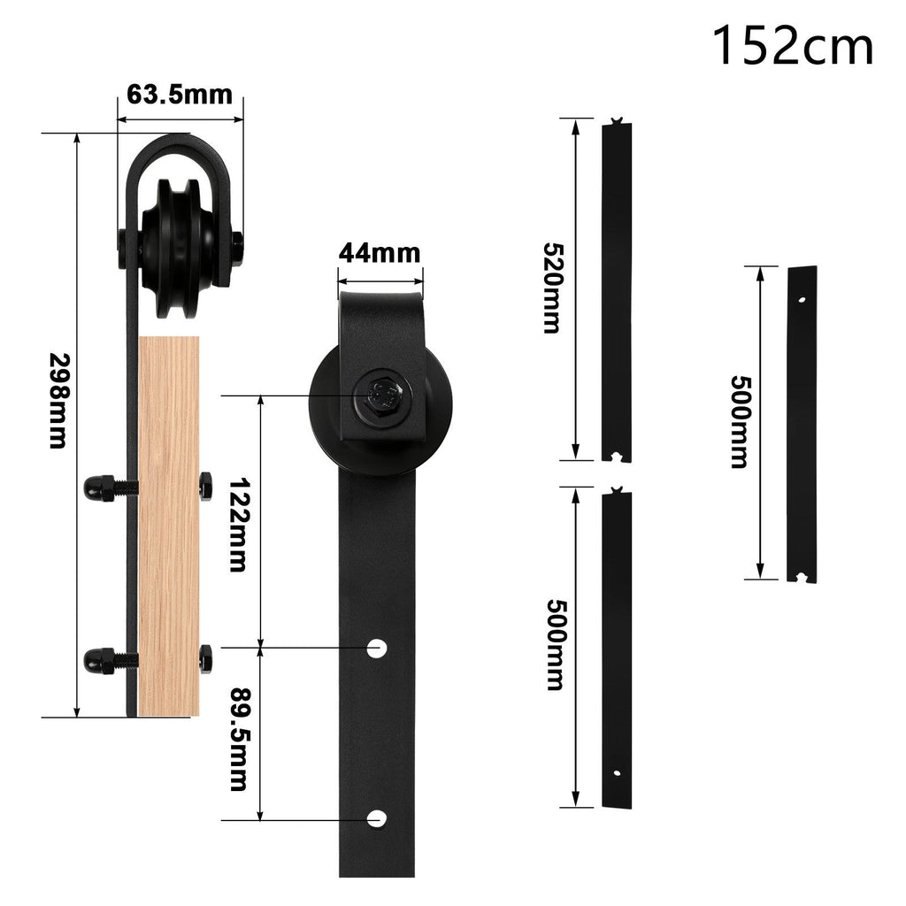 Cosmo Go Schiebetürbeschlag Set Schiebetürsystem 152cm/183cm/200cm/244cm/363cm