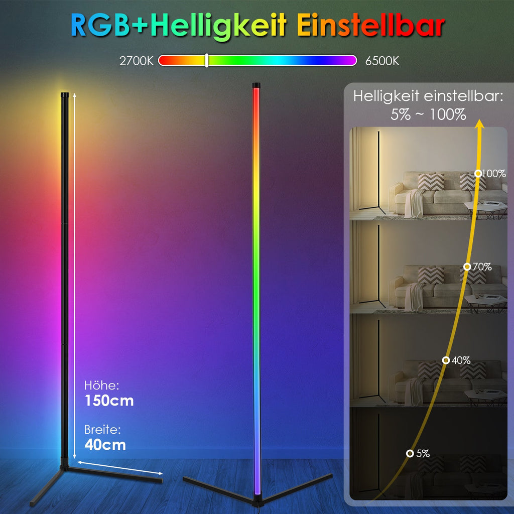 Cosmo Go Stehleuchte LED RGB Stehlampe Dimmbar 7W