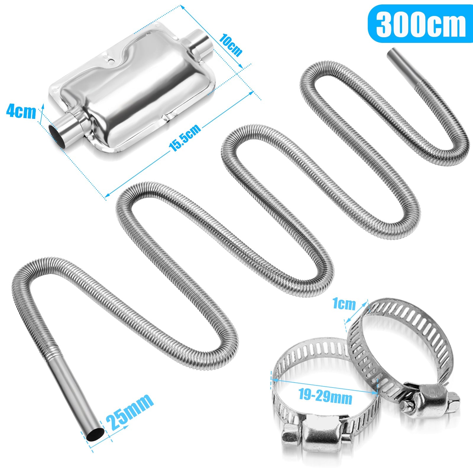 Cosmo Go Abgasschlauch Auto Edelstahl Schalldämpfer