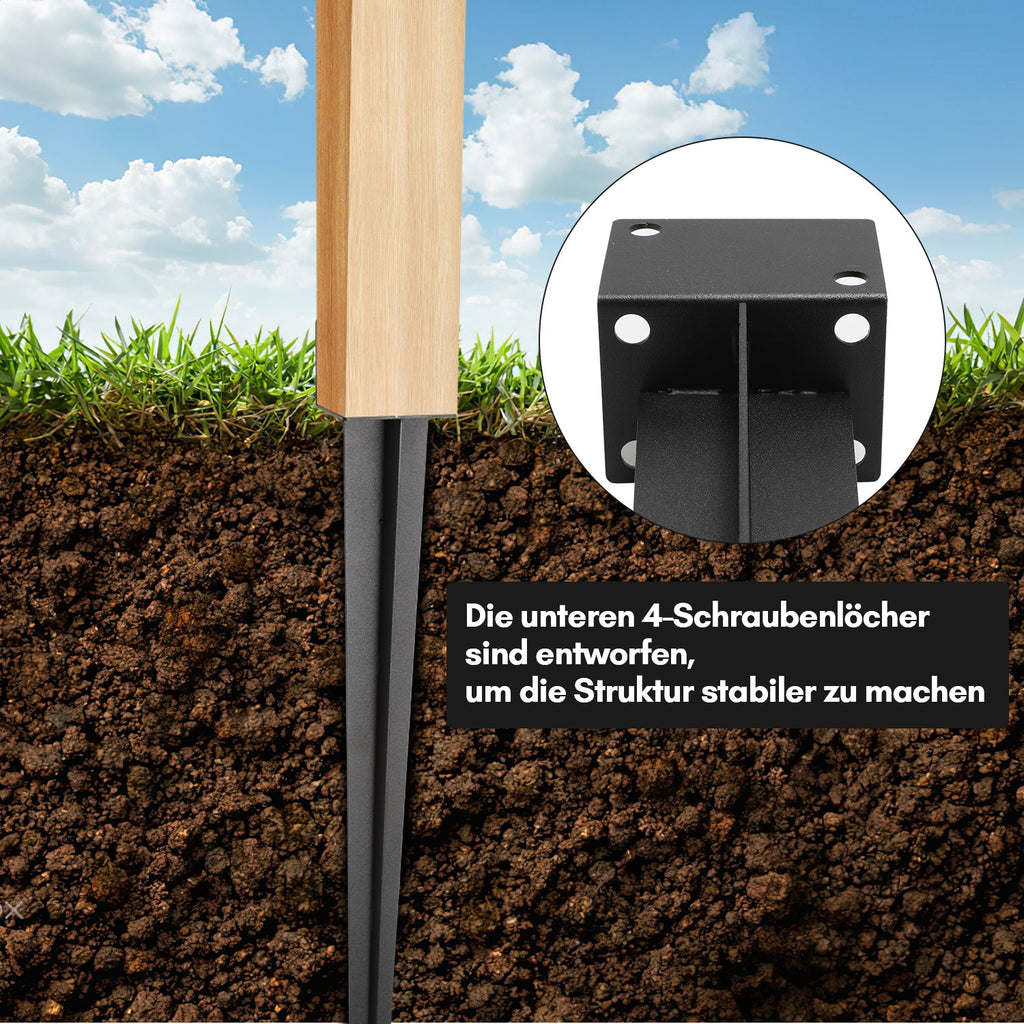 Cosmo Go Bodenhülse Einschlaghülse für Holzpfosten L