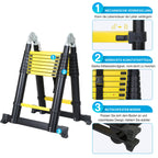 Cosmo Go Teleskopleiter Tragbar Alu Max Belastung 150 kg 3.8M (1.9+1.9M)