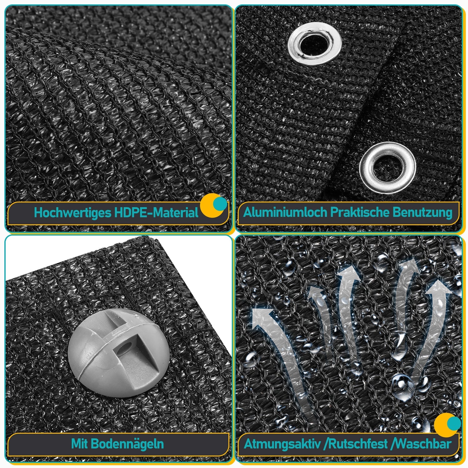 Cosmo Go Campingteppich Vorzeltteppich Schwarz