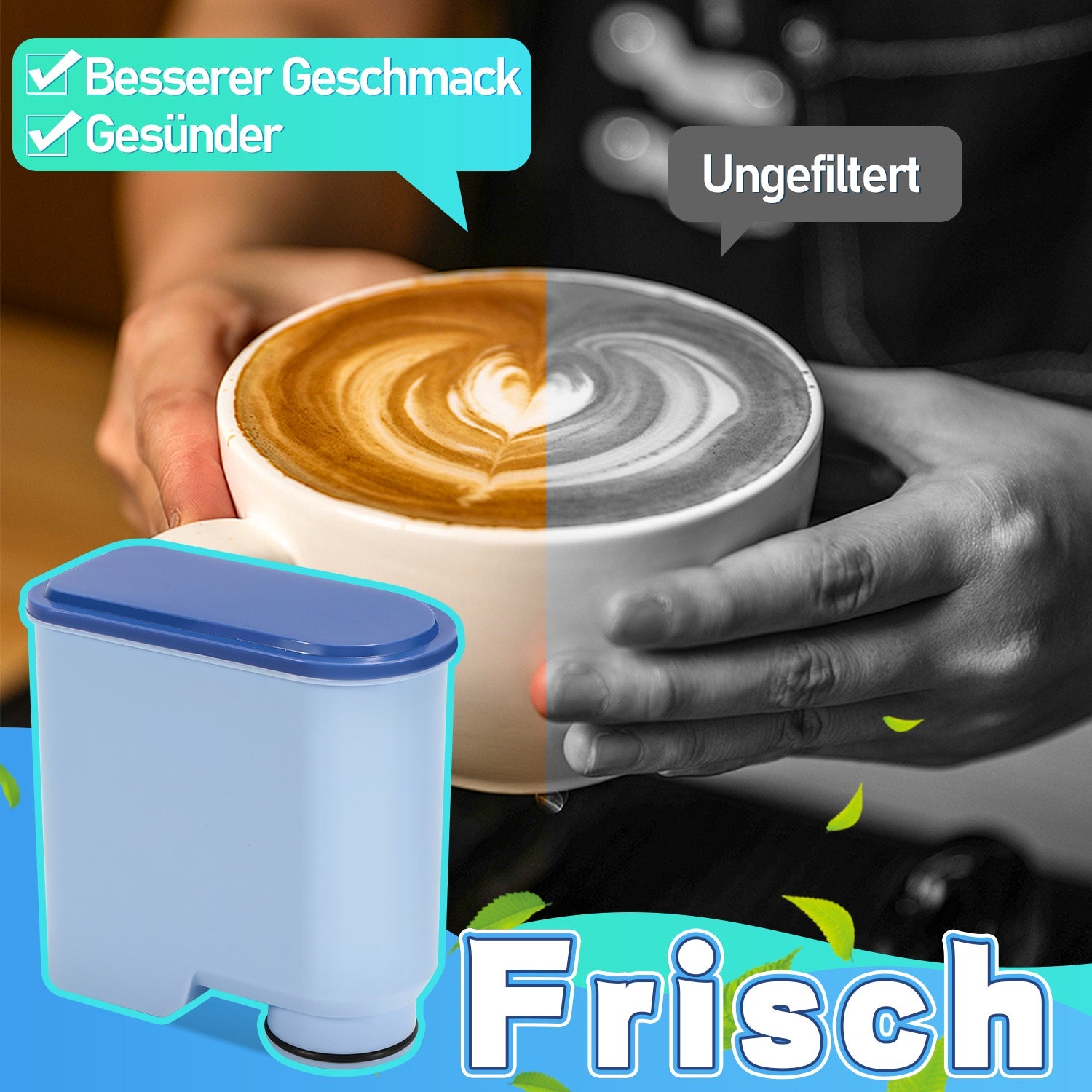Cosmo Go 2x Wasserfilter Kaffeemaschinenfilter für Philips AquaClean