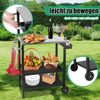 Cosmo Go Grillwagen Grilltisch Höhenverstellbar mit 3 Ablagen BBQ