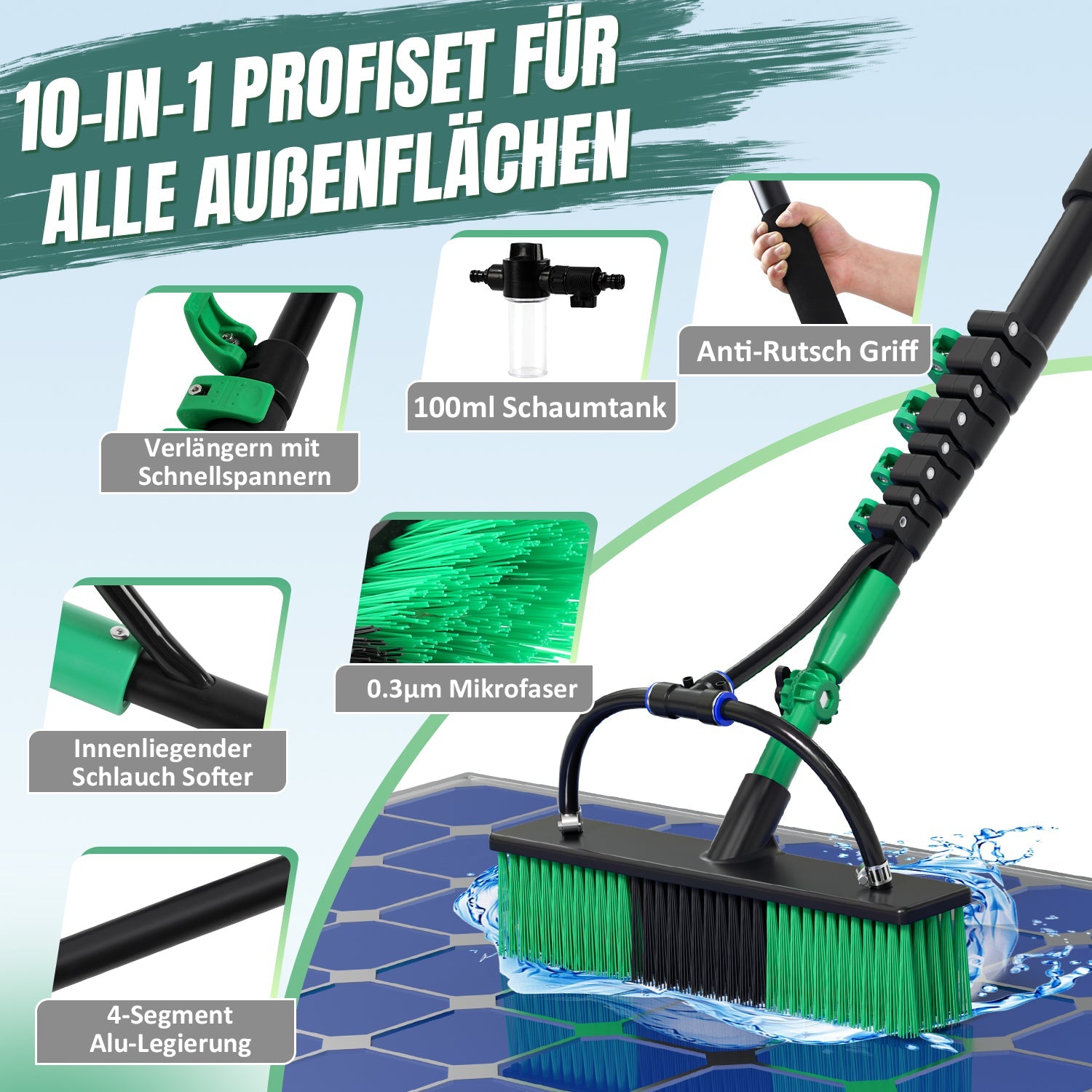 Cosmo Go Teleskop Waschbürste mit Teleskopstiel 3.6m/4.8m