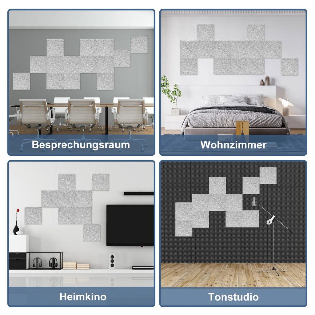 Cosmo Go Akustikplatten Wandpaneele Selbstklebend 12/18 Stück Quadratisch Dreieck