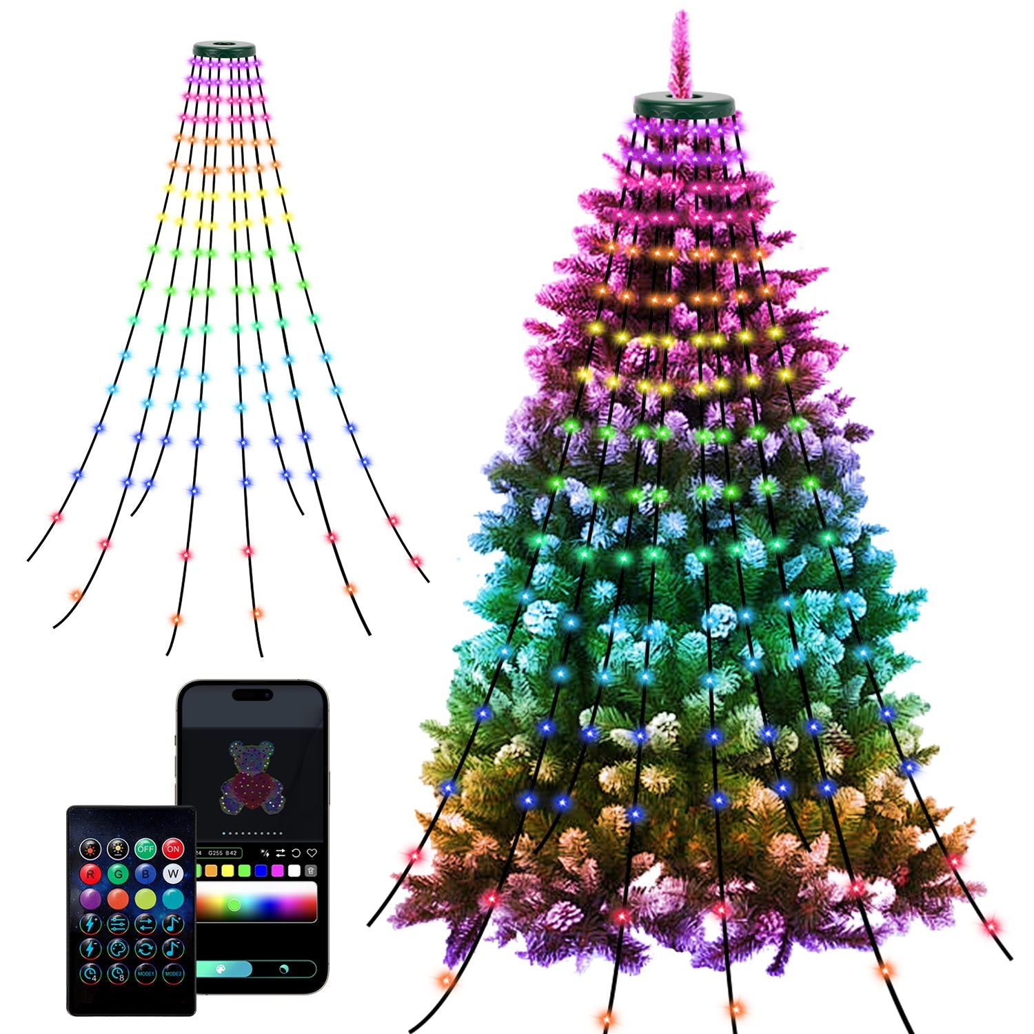 Cosmo Go Christbaumbeleuchtung mit APP-Kontrolle 160 LEDs IP67