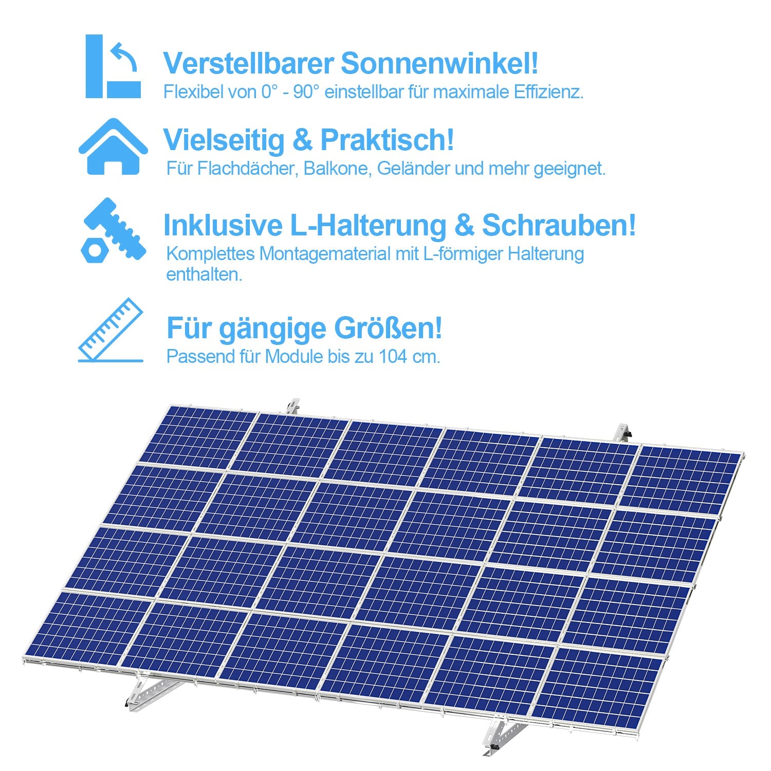 Cosmo Go Solarpanel PV Halterung 104cm 0°-90° 2/4 Stück