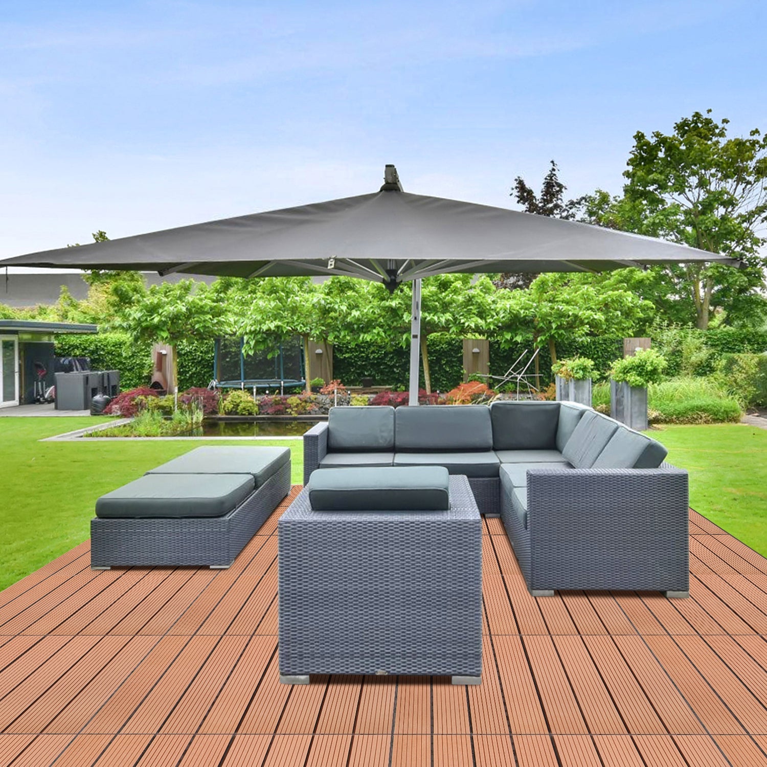 Cosmo Go WPC Terrassenfliesen 30x60cm 6er Set in Holzoptik