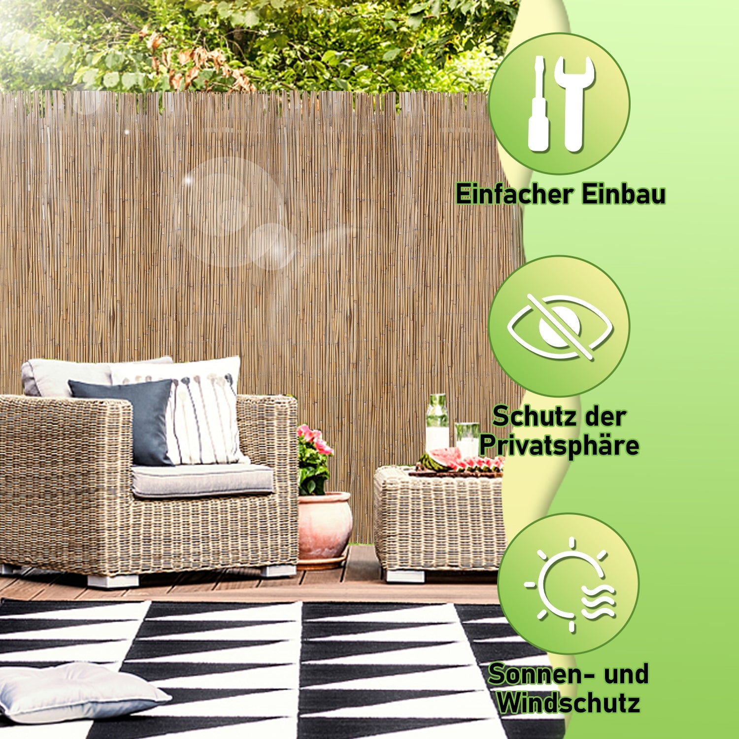 Cosmo Go Schilfrohrmatte Reedmatte Sichtschutz